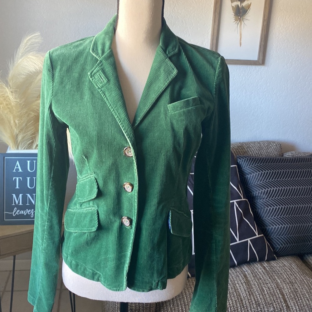 American Eagle Outfitters Emerald Green Corduroy Blazer Size M